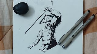 How to draw Hermit from shadow fight 2