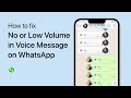 How To Fix WhatsApp Voice Message Problem on iPhone (Low Volume, No Sound)