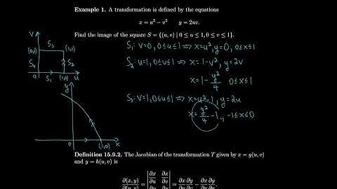 Calculus 15.9 Change of Variables in Multiple Integrals