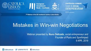 Webinar on "Mistakes in win-win negotiations", by Nuno Delicado, Pluris and SportImpact