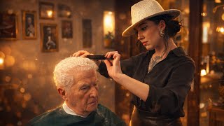 ASMR 💈ALEXANDRA BARBER “OLD GENTLEMAN” scissors sound for sleep ✂️💤 screenshot 4