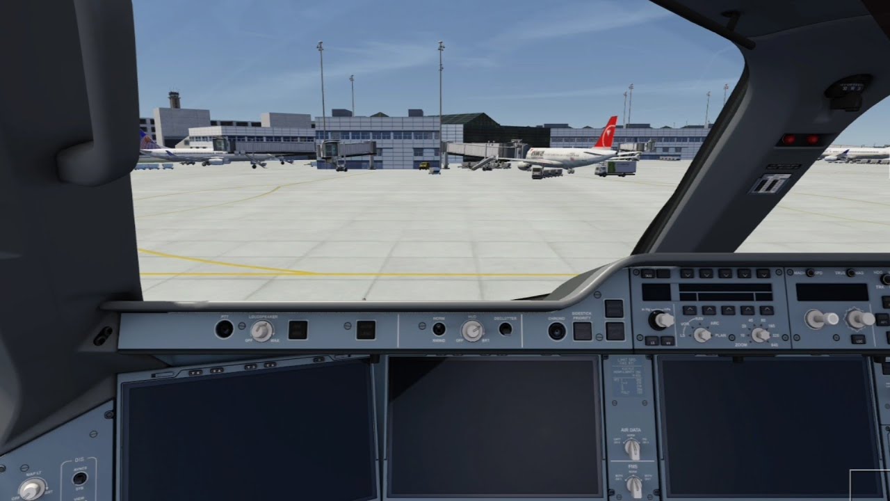 Aerofly fs global | Airbus A350-1000 cold & dark , take off and climb (with MCDU)