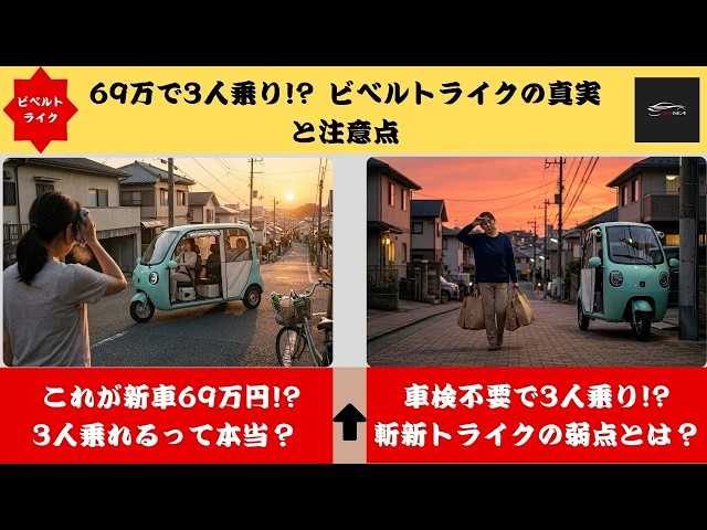 実車公開中】新車69万円の衝撃！普通免許で乗れる3人乗りEV