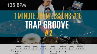 1 Minute Drum Lessons #16 trap groove 2 // The Hybrid Drummer