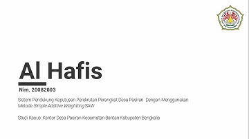 SPK Perekrutan Perangkat Desa Dengan Menggunakan "STMIK Hang Tuah Pekanbaru"