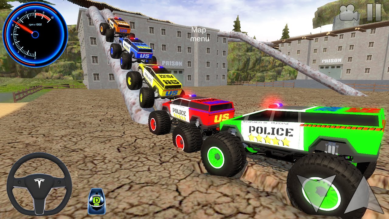 Juegos De Carros - Police Monster Trucks Impossible Driver #2 - Car Extreme Racing Android GamePlay