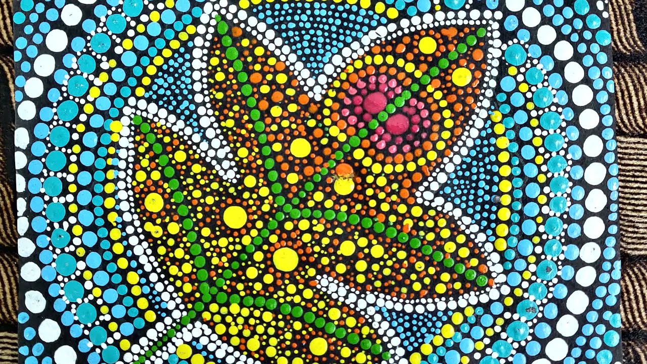 LEAF DOT MANDALA ART EASY Dot painting Mandala dot art painting, simple and easy DIY YouTube