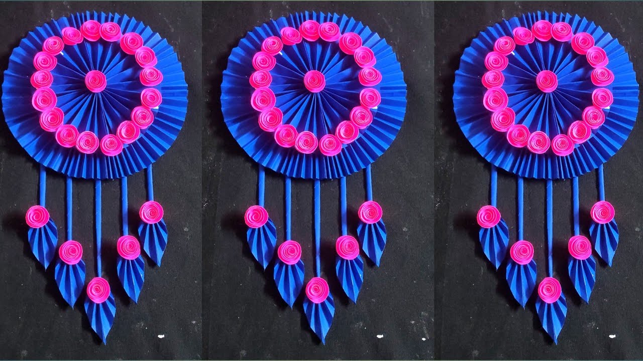 Quickly And Easy Paper Flower Wall Hanging Craft Idea Wall Hanging