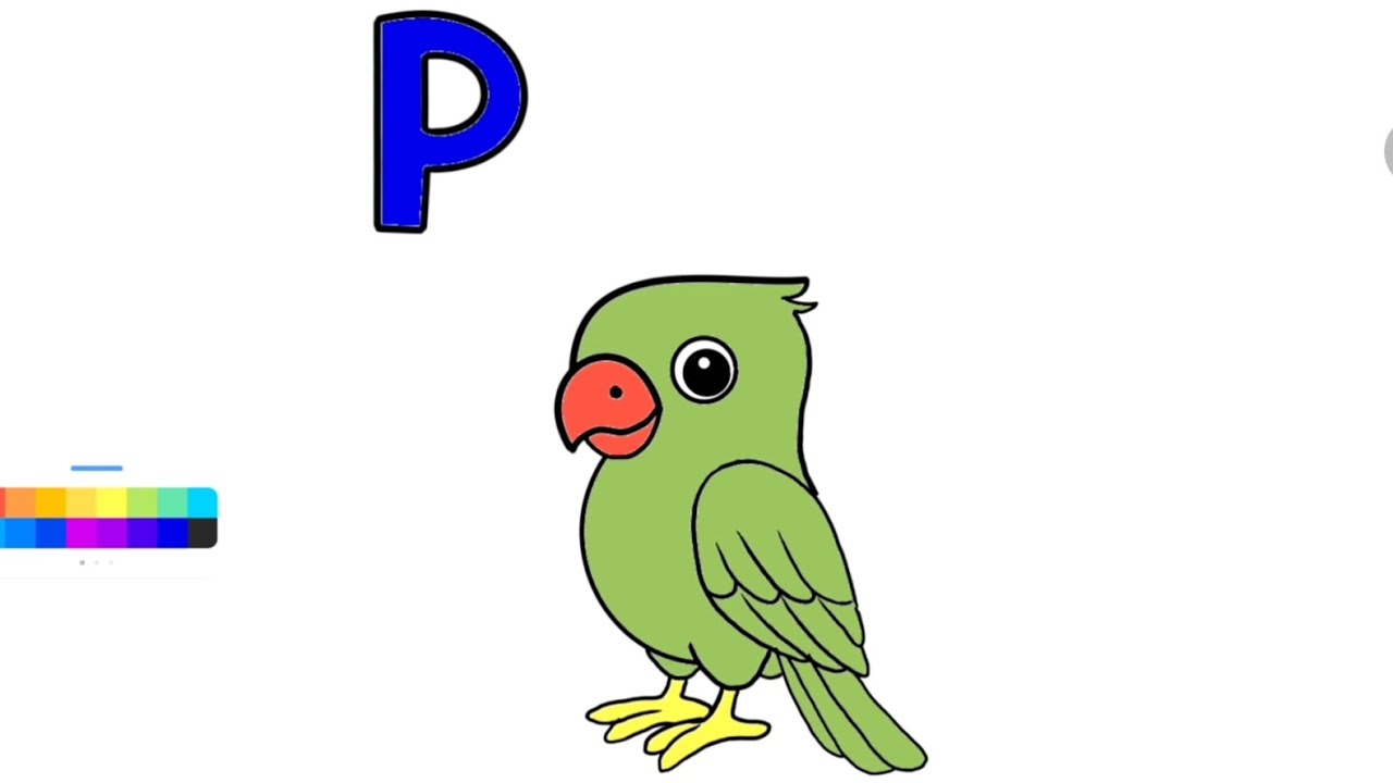 P for Parrot 🦜 | ABC Alphabet Learning for Kids | Drawing & Coloring