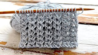 How to knit one of the most gorgeous lace stitches I've seen (2 rowsEnglish/Continental) So Woolly