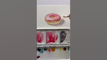 Glazing this donut 🍩 #watercolor #arttutorial #watercolortutorial #art #artist #howtodraw
