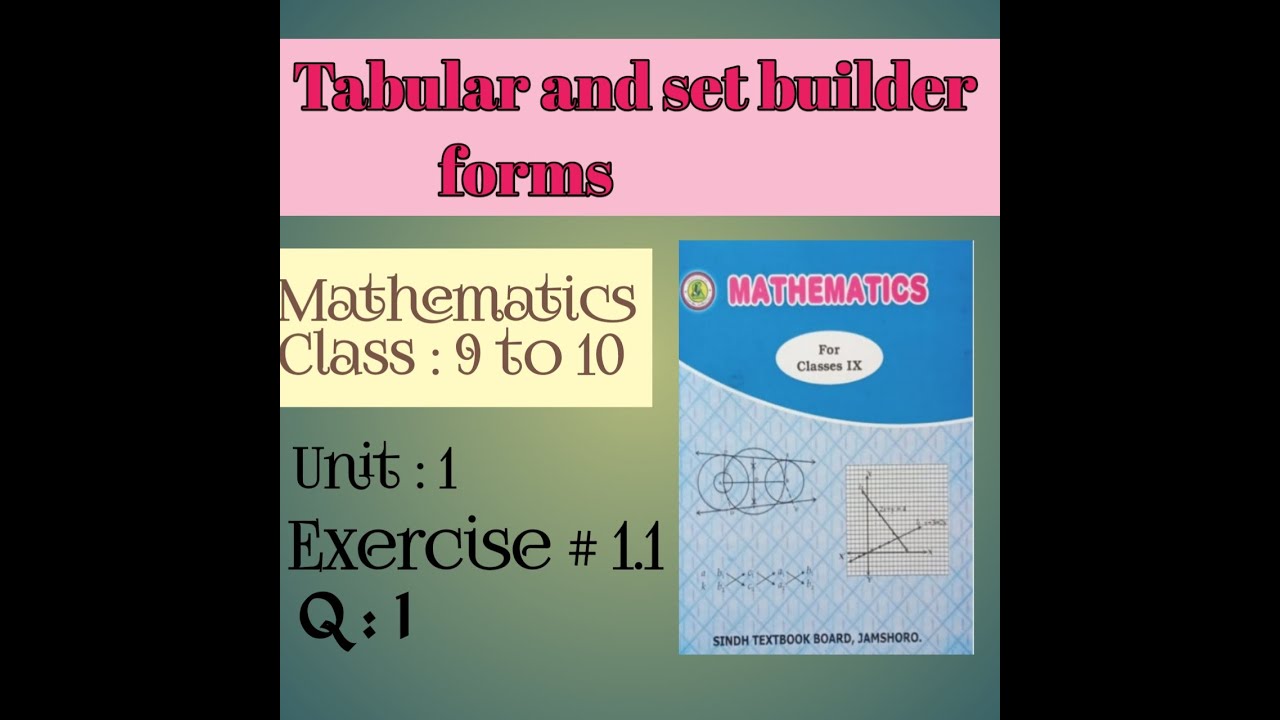 Tabular and set builder form//Class 9 maths exercise 1.1 q 1// Mathematics class 9 10 . YouTube