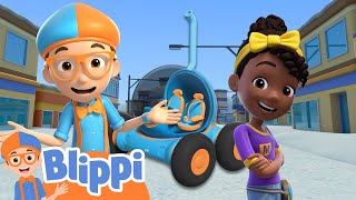 Road Trip To The Construction Site! | Blippi & Meekah's Road Trip Podcast | Vehicle Videos For Kids