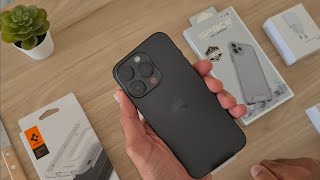 iPhone 14 Pro 256Gb Space Black Unboxing + Accessories