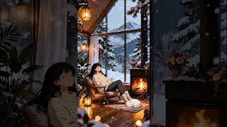 Snowy Mountain Cabin ❄️ Cozy Winter Night