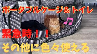 【スコ猫なるぷー】緊急時用ポータブルケージ＆トイレセット買いました！いざという時に！家族を守る/避難用/車中/ハウス/I Portable house and toilet set for cats