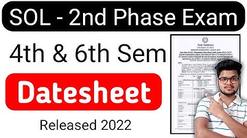 DU SOL 2nd Phase Exam Datesheet Released For 4th & 6th Semester August 2022