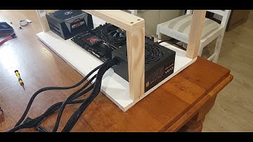 MSI X99A Mining Rig Build Part 7 - Assembling components on rig frame.