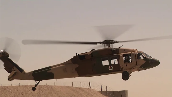 Afghan Air Force new UH-60's take-off on first mission 5/8/2018