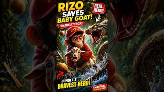 Hero Monkey RIZO Saves Baby Goat From Snake Attack 😱🐵 | Emotional Jungle Rescue Story #animalrescue