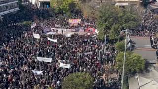 Μεγαλειώδης η κινητοποίηση στο Αγρίνιο - Δύο χρόνια από το δυστύχημα των Τεμπών