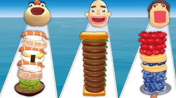 NOODLE RUN vs SANDWICH RUNNER vs PANCAKE RUN - Triple Game