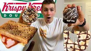 NEW KRISPY KREME Doughnut REVIEW!! Hershey's S'mores! All Varieties!