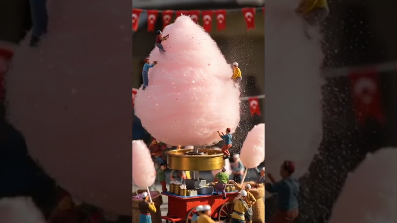 Tiny Workers Make Giant Cotton Candy 🍬 | Bayram Miniature World I Cotton Candy I Food Miniatures