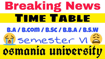 Degree 6th Semester Exam time table OU