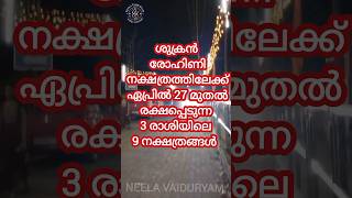 ശുക്രൻ രോഹിണി നക്ഷത്രത്തിലേക്ക് മാറുന്നു മൂന്നു രാശിയിൽപ്പെട്ട 9 നക്ഷത്രക്കാർ രാജയോഗം #astrologysign