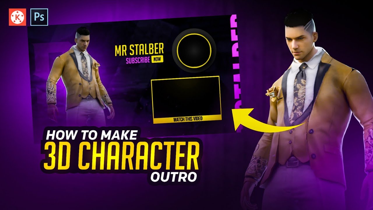 How To Make Gaming Outro With 3D Character || 3D Gaming outro in ...