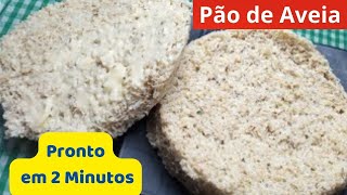 Pão de Farelo de Aveia em 2 Minutos Low Carb-Receita de Pão Caseiro Sem Glúten Rápido e Delicioso