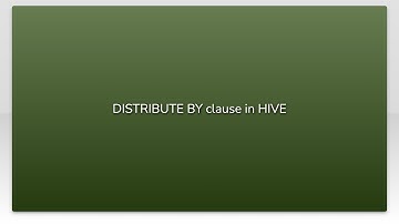 DISTRIBUTE BY clause in HIVE
