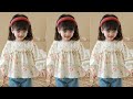 Korean style square yoke baby girl top cutting and stitching tutorial|Diy winter baby frock design