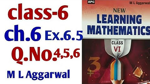 M L Aggarwal 6 class chapter 6 understanding elementary shapes exercise 6.5 question 4,5,6
