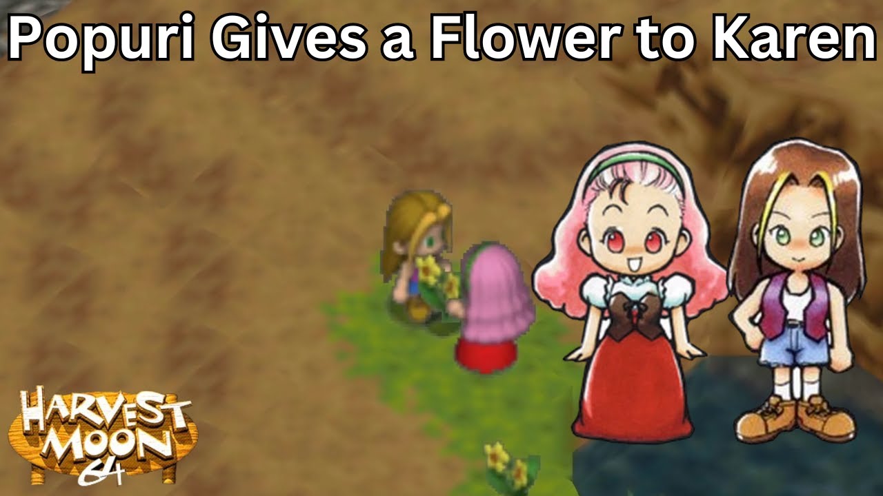 Harvest Moon 64 Popuri Gives a Flower to Karen YouTube
