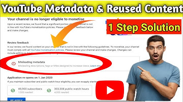 YouTube Metadata and Reused Content Problem solved | Youtube New Update | Technical Rescue