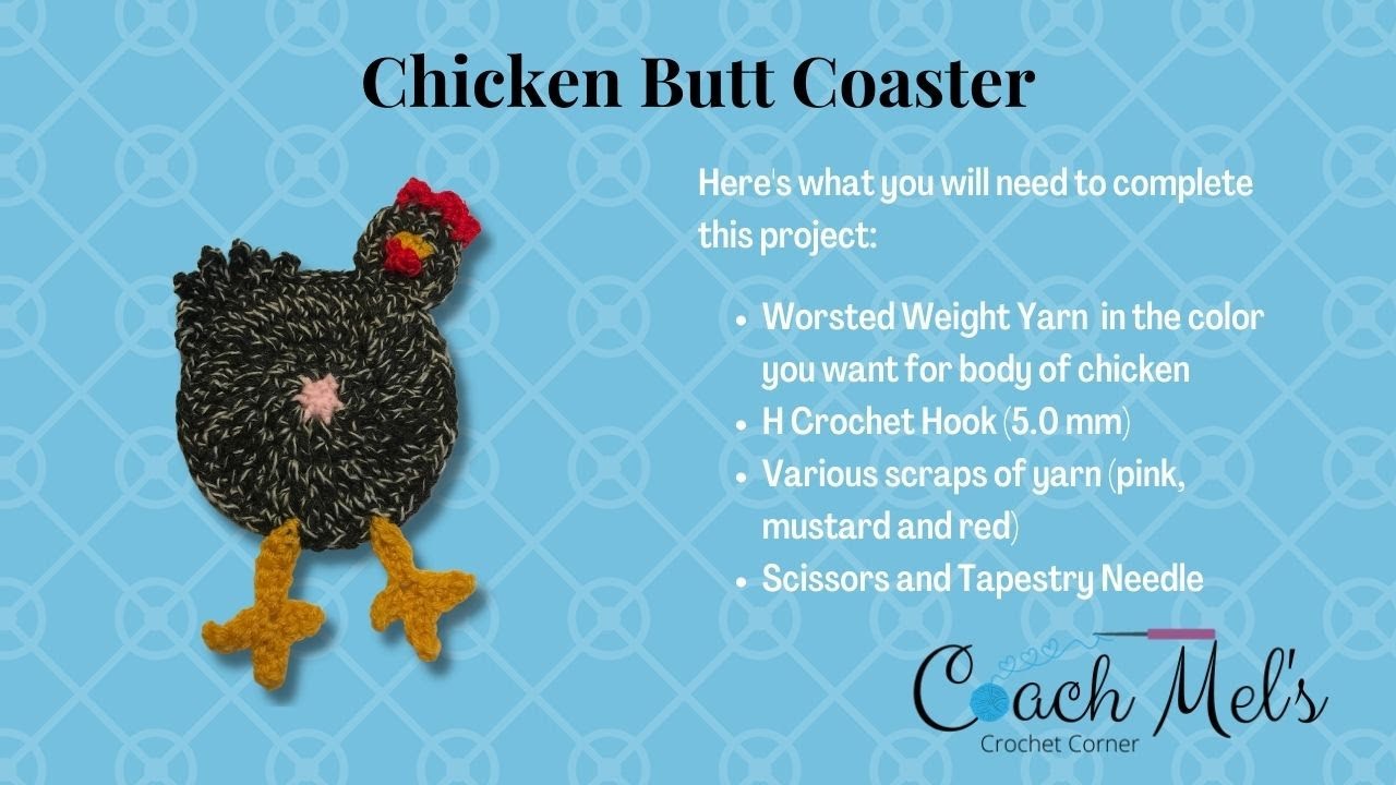 Crochet Chichen Butt Coaster Tutorial