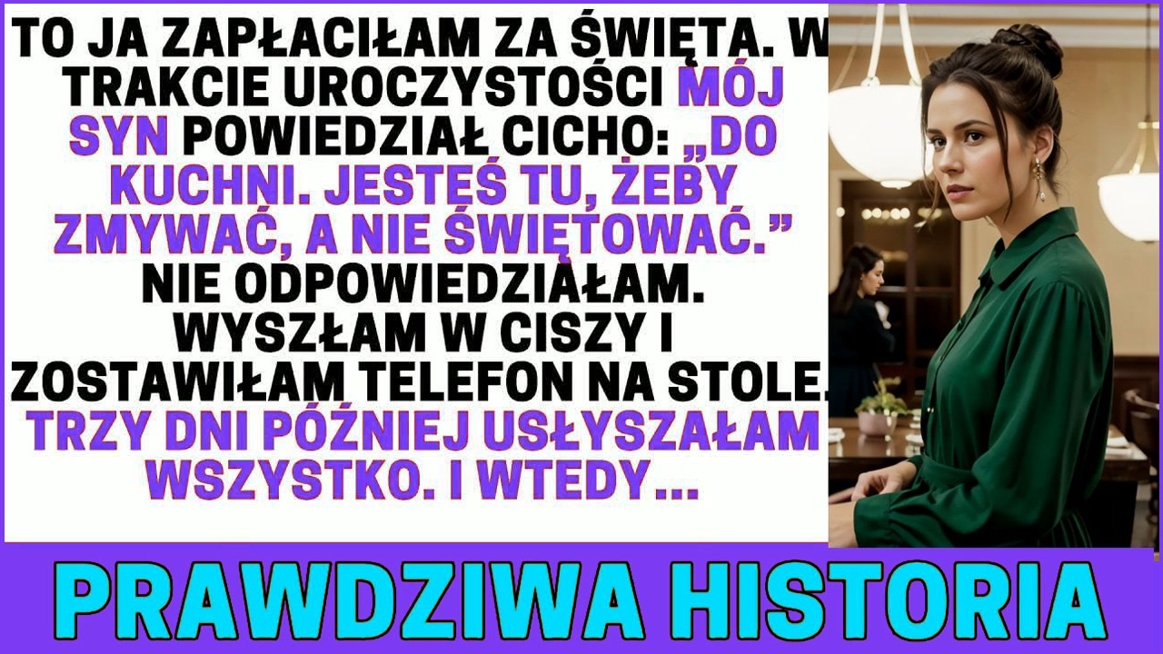 Stałam przy drzwiach, a mój syn patrzył na mnie pustym wzrokiem. Była Wigilia. Nakryłam stół, wydałam wszystkie oszczędności, przygotowałam dwanaście potraw. Chciałam, żeby rodzina była razem. A...