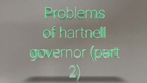 Problem of Hartnell governor (part 2)