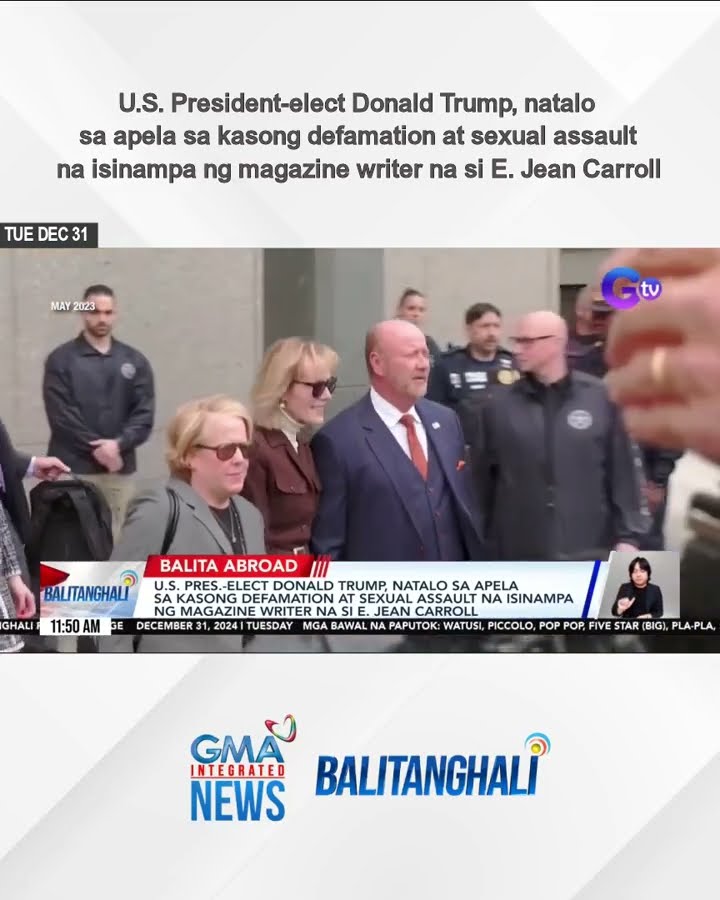 U.S. Pres.-elect Donald Trump, natalo sa apela sa kasong defamation at... | Balitanghali
