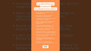 10 Ways to Treat Low Blood Pressure