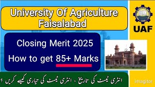 UAF Closing Merit 2025 | UAF Entry Test Preparation | Closing Merit BS AI,BS IT,BS CS,DVM ,PHARM D