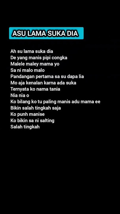 Lirik Lagu Asu Lama Suka Dia|ternyata ko nama Tania|#viral