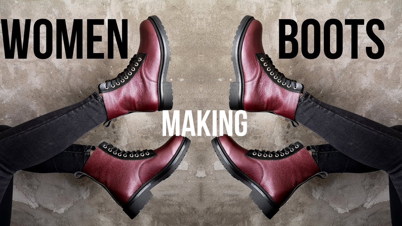 Women boots from leather. I making leather boots for video YouTube