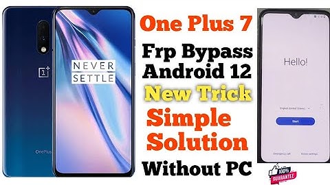 OnePlus 7 Frp Bypass Android Version 12 Without PC How To Frp Bypass Oneplus 7