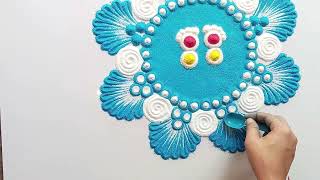 Navratri Day 4 Blue Rangoli 💙| Blue Colour Rangoli Design | Navratri Special 2026| Beautiful Rangoli