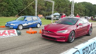 Tuner Cars Drag Racing - Tesla Model Plaid, 1400Hp Gt-R, 750Hp Skoda, 804Hp Tt Rs, 312Hp Abarth