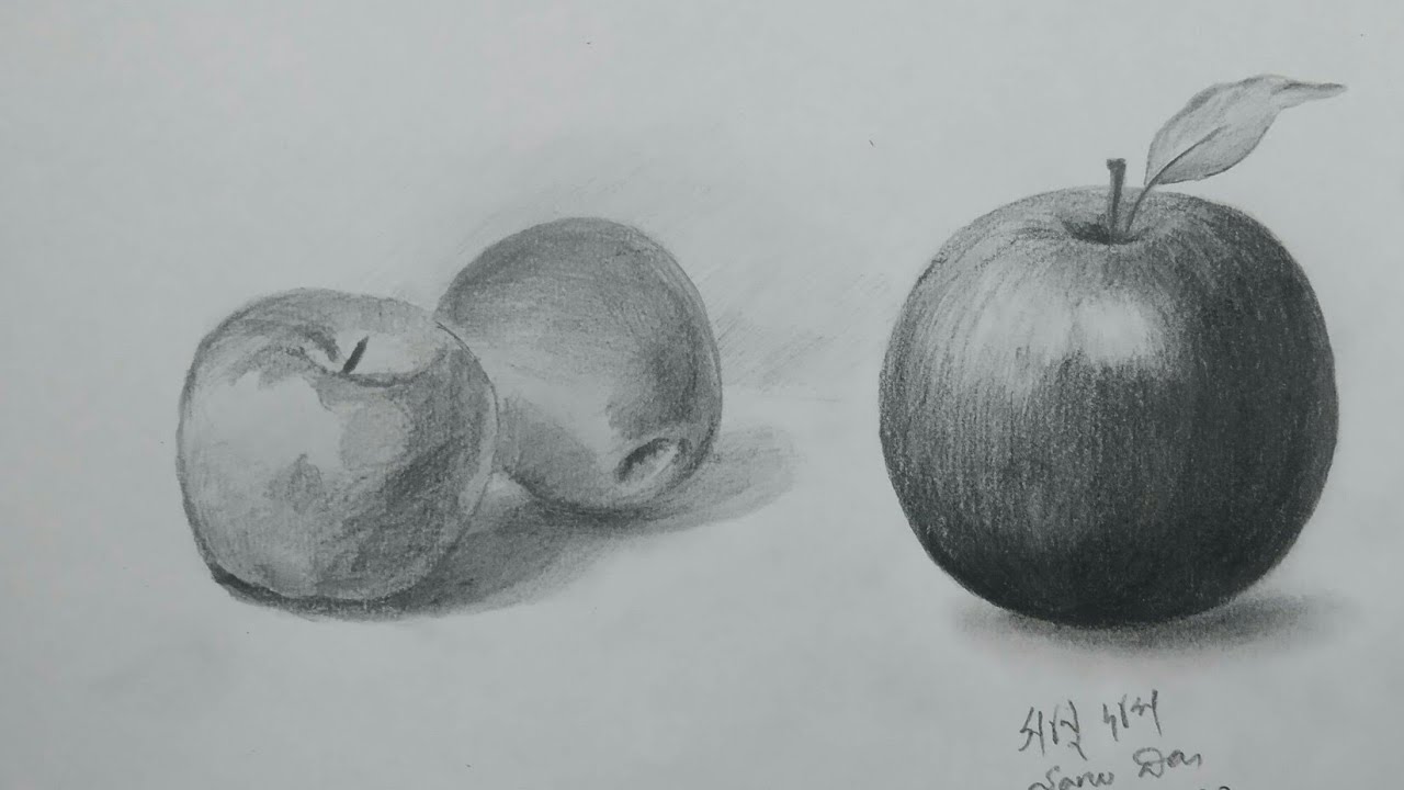 Drawing and Shading an Apple - YouTube