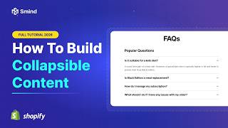 How to Build Shopify Collapsible Content FAQ -  (FULL TUTORIAL 2026)